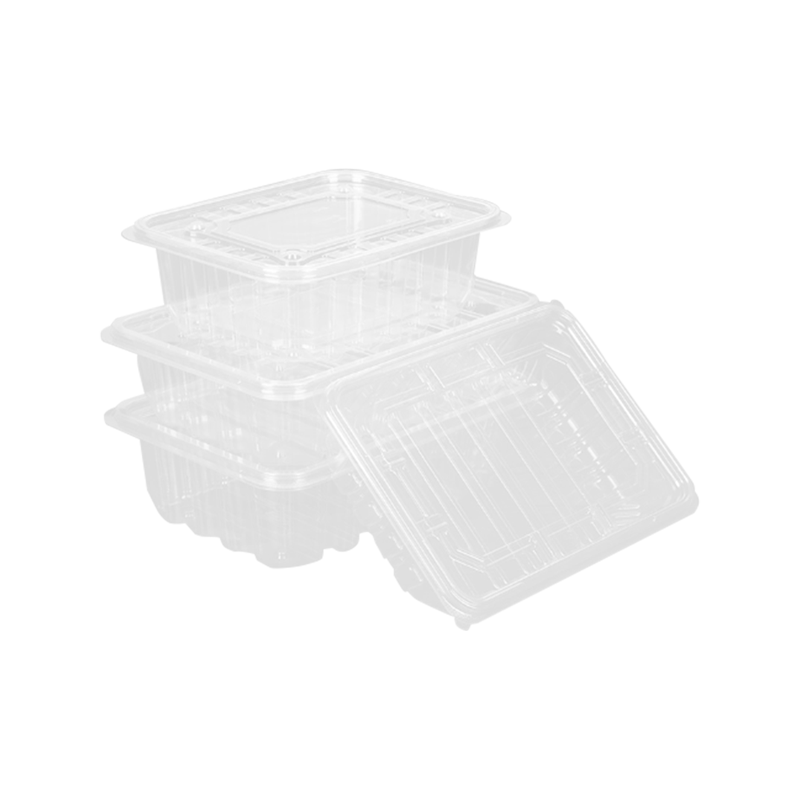 Caja de embalaje frutal totalmente transparente desechable
