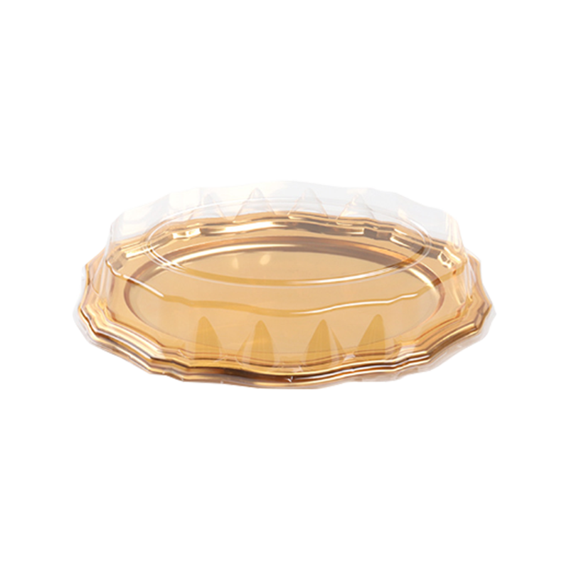 Bandeja de pastel de plástico con tapa transparente