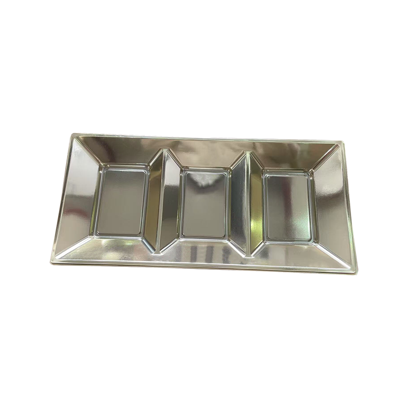 Bandeja de divisor de alimentos rectangulares de pulido