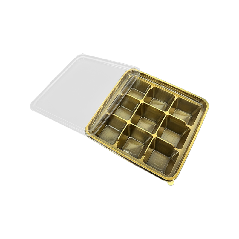 Caja de embalaje tipo blister de PET con 9 compartimentos