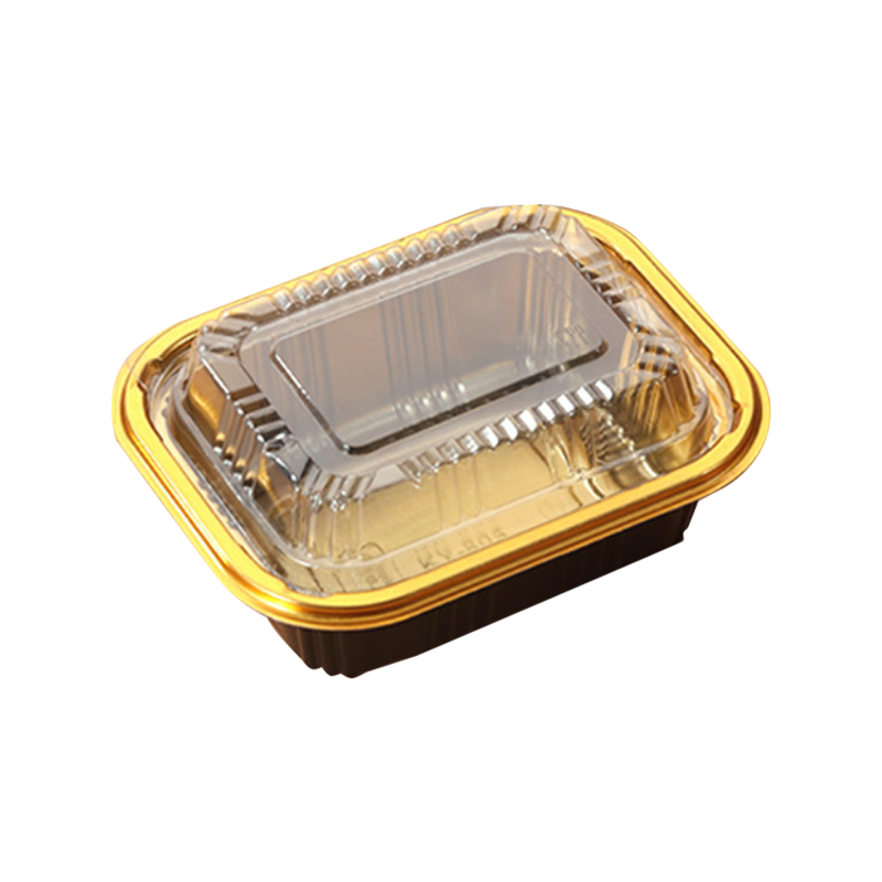 Caja de comida Hoja de Oro de plástico desechable