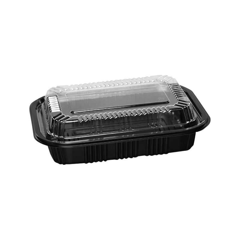 Caja de comida para comida de sushi cubierta de negro